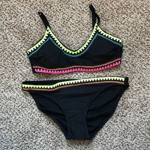 neon bathing suit set